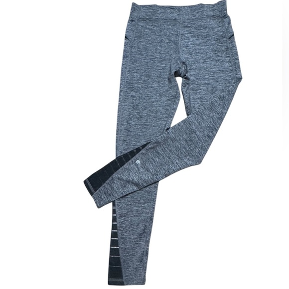C9 By Champion Heathered Grey And Black Leggings Back Zip Pocket Sz Large - Picture 2 of 16
